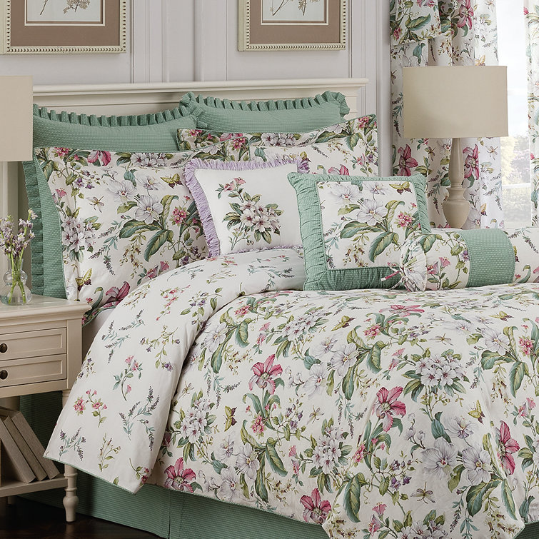 Royal Heritage Home Williamsburg Abby Green/Pink 100 Cotton